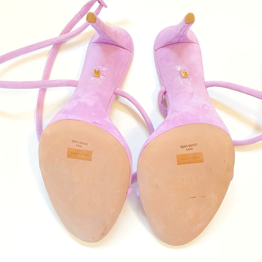 VERONICA BEARD MARCELINE purple Suede Crisscross ankle wrap strappy Sandal heels - Picture 11 of 16